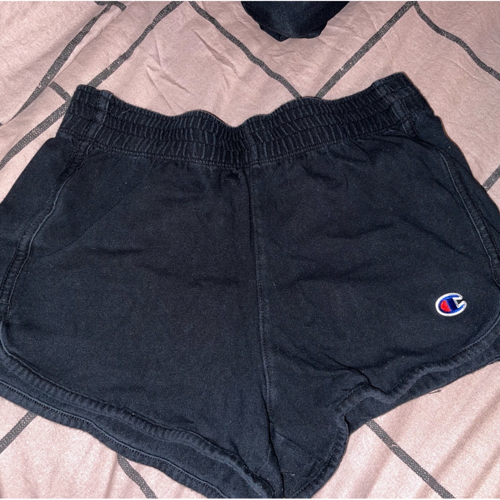 black champion sweat shorts